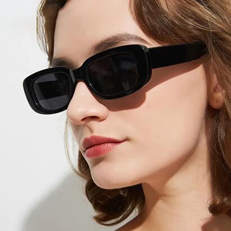 image-Ke Dun Square Sunglasses - Black Punk Style UV400
