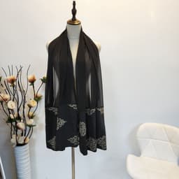 image-Women's Embroidered Cardigan - Blue 2XL Polyester