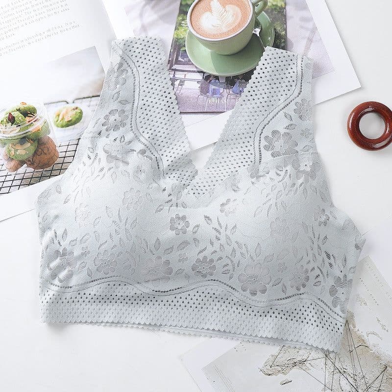 image-Thin section beautiful back wrapped chest vest women gather no steel ring with chest pad to collect auxiliary milk base large size seamless bra underwear