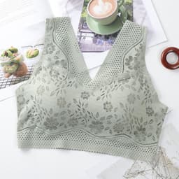 image-Thin section beautiful back wrapped chest vest women gather no steel ring with chest pad to collect auxiliary milk base large size seamless bra underwear