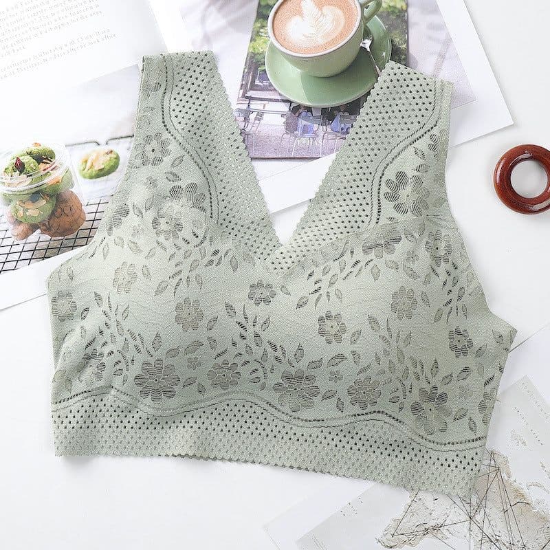 image-Thin section beautiful back wrapped chest vest women gather no steel ring with chest pad to collect auxiliary milk base large size seamless bra underwear