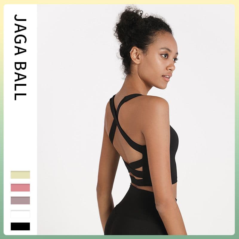 image-Women's Sports Bra - Nylon Black XL Yoga Fitness