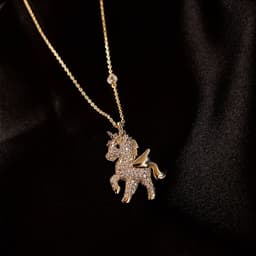 image-South Korea Dongdaemun Diamond Pony Golden Necklace Net Red Same Style Clavicle Chain Fashion Simple Wild Girl Earrings