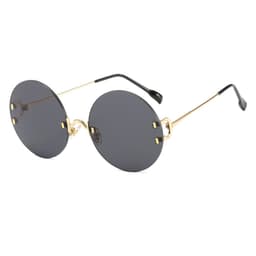 image-Jimila Round Frameless Sunglasses - Gold Metal UV400