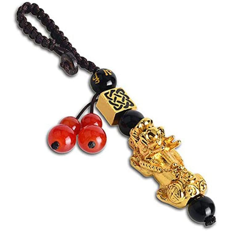 image-Cross-border Explosive Pixiu Necklace for Men and Women Imitation Obsidian Lucky Pixiu Buddha Bead Jewelry Pendant Pixiu Keychain