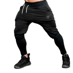 image-Men's Slim Fit Workout Pants - Black/Gray, Low Waist, M-XXL