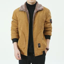 image-Pinjian Yuyi Corduroy Coat - Black, Large, Loose Fit, Winter, 6XL