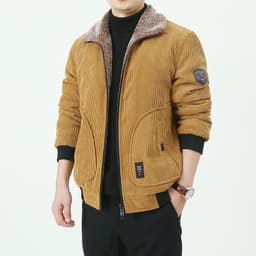 image-Pinjian Yuyi Corduroy Coat - Black, Large, Loose Fit, Winter, 6XL