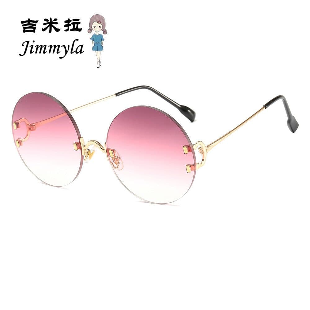 image-Jimila Round Frameless Sunglasses - Gold Metal UV400