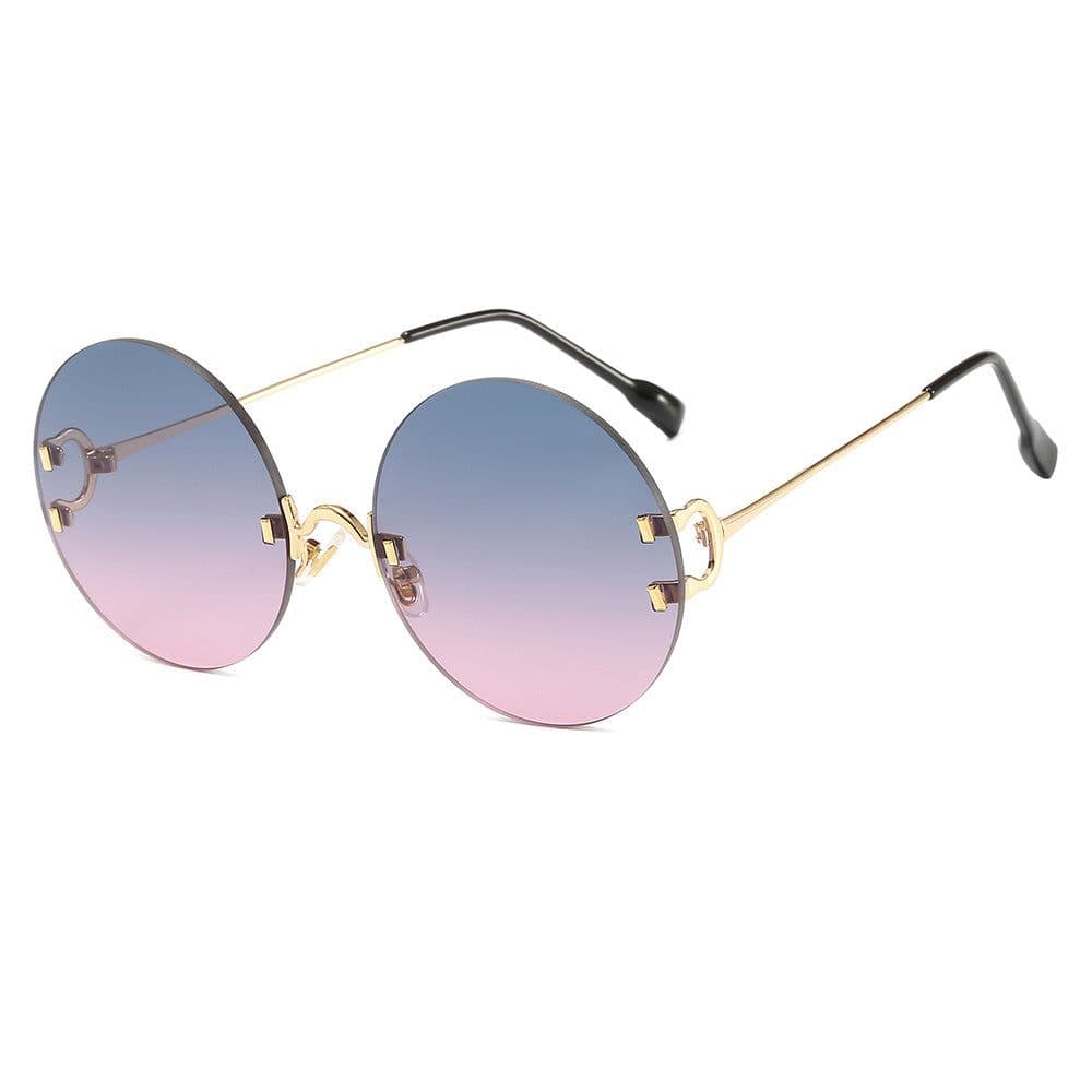 image-Jimila Round Frameless Sunglasses - Gold Metal UV400