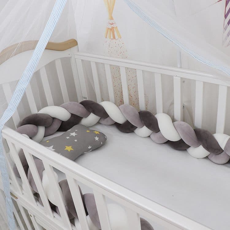 image-Baby Bumper Bed Braid Knot Pillow Cushion Bumper for Infant cuna Bebe lit Crib Protector Cot Bumper Room Decor