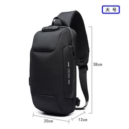 image-ozuko Chest Bag USB Anti-Theft Waterproof Black
