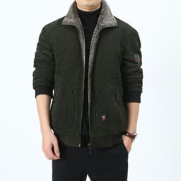image-Pinjian Yuyi Corduroy Coat - Black, Large, Loose Fit, Winter, 6XL