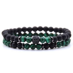 image-Micro-inlaid Zircon Nracelet 6mm Natural Stone Beaded Bracelet