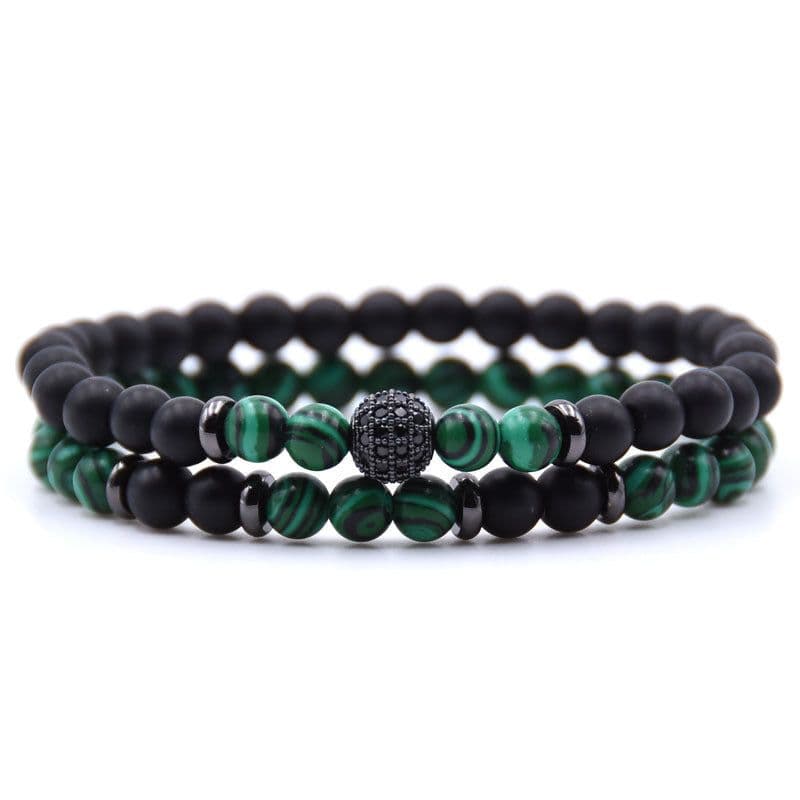 image-Micro-inlaid Zircon Nracelet 6mm Natural Stone Beaded Bracelet