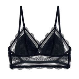 image-Lacy Triangle Cup Backless Bra - Women's Summer Invisible XL (65 characters)