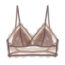 image-Lacy Triangle Cup Backless Bra - Women's Summer Invisible XL (65 characters)