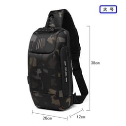 image-ozuko Chest Bag USB Anti-Theft Waterproof Black