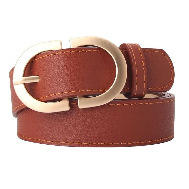 image-Trendy Red Imitation Leather Belt, Women's Corset Buckle 105cm Long
