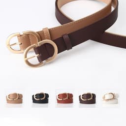 image-Trendy Red Imitation Leather Belt, Women's Corset Buckle 105cm Long
