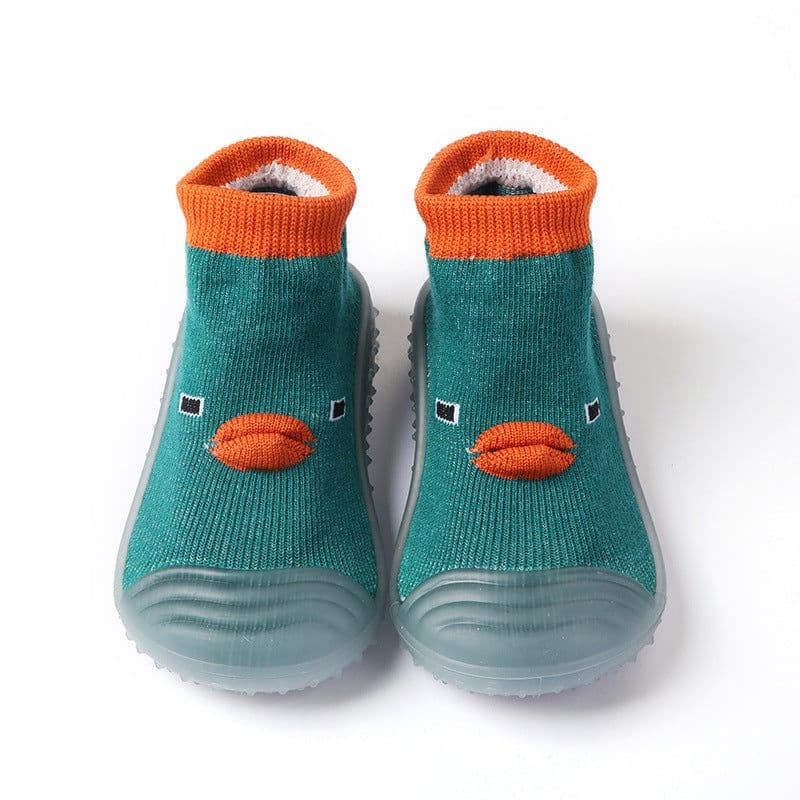 image-Spring and autumn baby toddler shoes children's silicone soft bottom step front shoes baby kindergarten indoor non-slip floor shoes