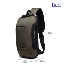 image-ozuko Chest Bag USB Anti-Theft Waterproof Black