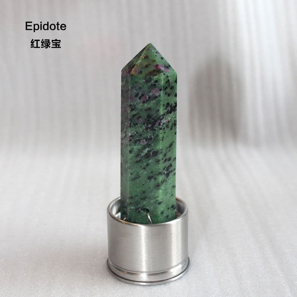 image-Natural Crystal Column Stone Quartz of Various Materials Magic wand heals energy stone point water cup bottel Ornament replace
