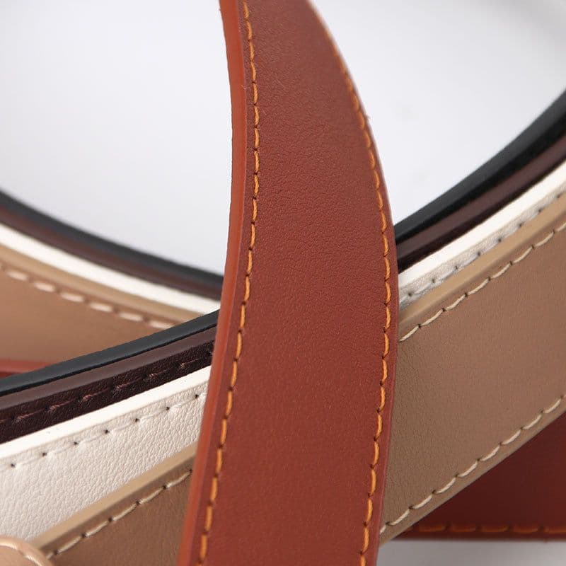 image-Trendy Red Imitation Leather Belt, Women's Corset Buckle 105cm Long