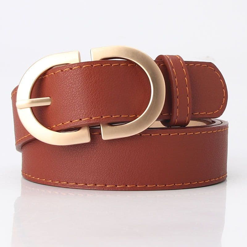 image-Trendy Red Imitation Leather Belt, Women's Corset Buckle 105cm Long