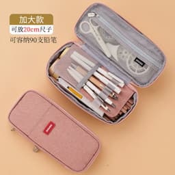 image-Large-capacity pencil case, Japanese and Korean style, macarons color matching for primary and secondary school students, upgradeable pencil case stationery box