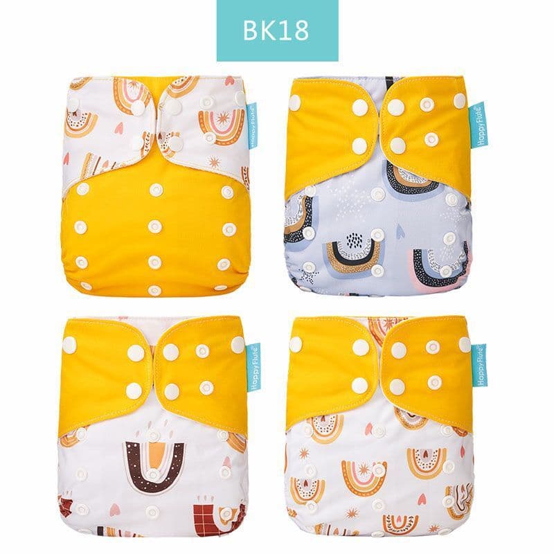 image-Happyflute 4-Pack Washable Training Pants - Waterproof Diapers for Infants 1-3 Years Old