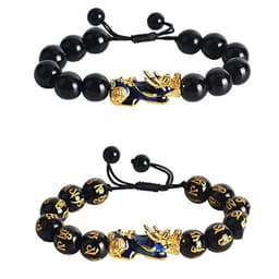 image-Cross-border Explosive Pixiu Necklace for Men and Women Imitation Obsidian Lucky Pixiu Buddha Bead Jewelry Pendant Pixiu Keychain