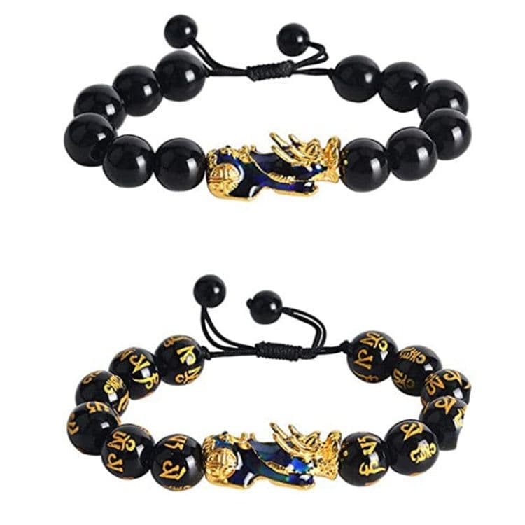 image-Cross-border Explosive Pixiu Necklace for Men and Women Imitation Obsidian Lucky Pixiu Buddha Bead Jewelry Pendant Pixiu Keychain
