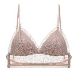 image-Lacy Triangle Cup Backless Bra - Women's Summer Invisible XL (65 characters)