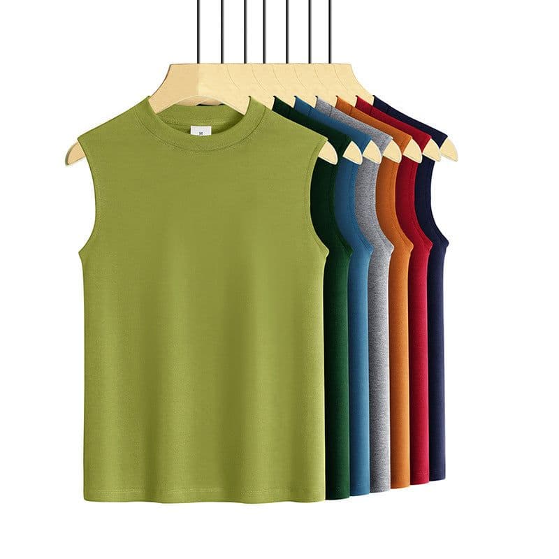 image-Half turtleneck sleeveless vest for women white slim fit bottoming shirt top summer suspender wear inside