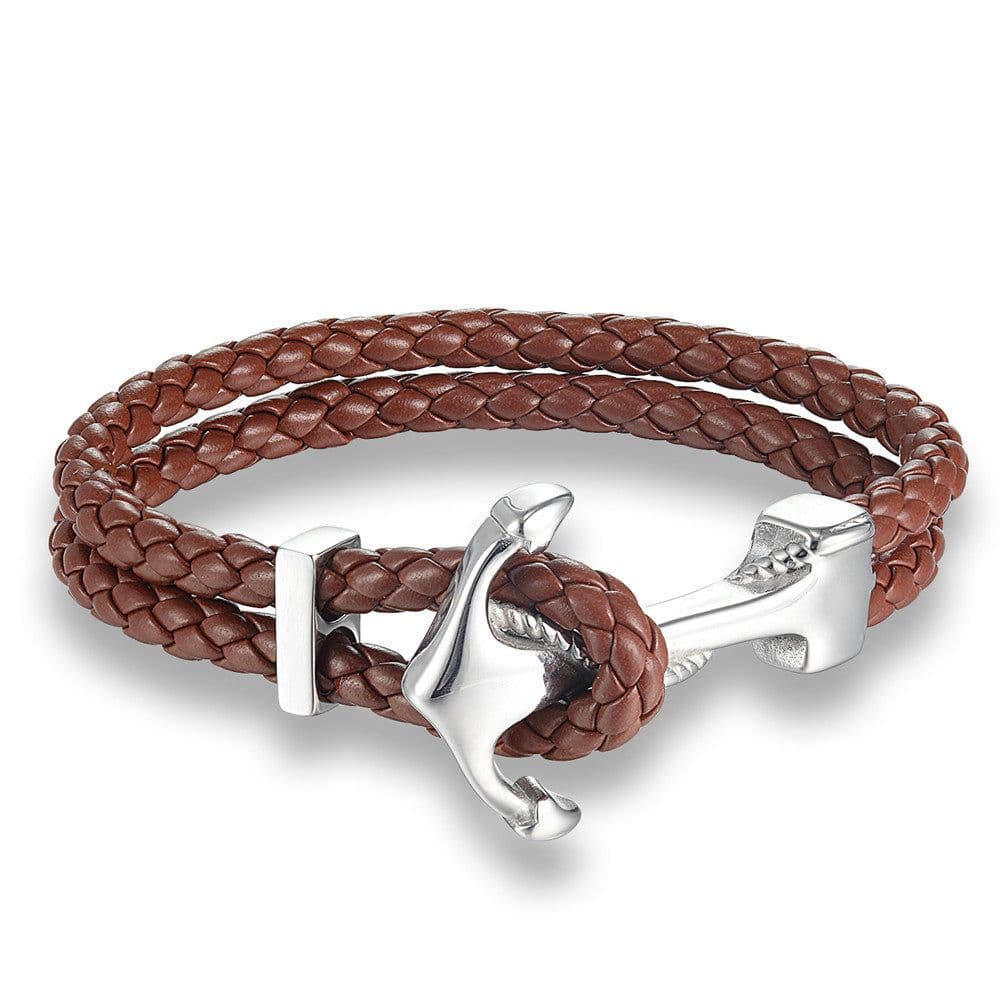 image-Anchor Braided Multi-layer Men's Bracelet
