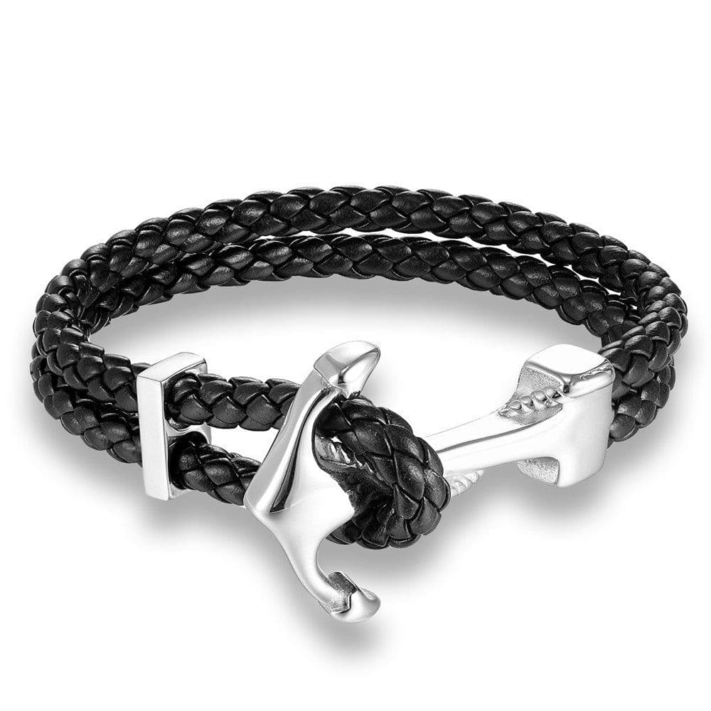image-Anchor Braided Multi-layer Men's Bracelet