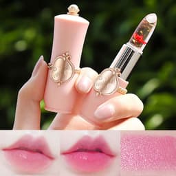 image-Cross-border emaymei dried flower gold leaf jelly color-changing lipstick transparent flower lipstick moisturizing color-changing lipstick wholesale