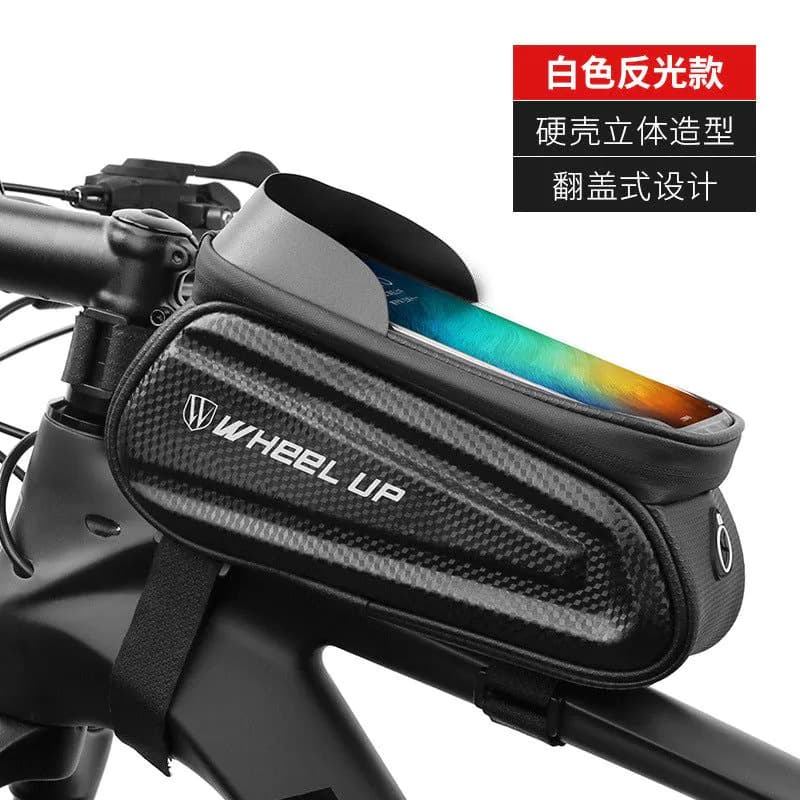 image-Wheel Up Top Tube Bike Bag - White EVA Hard Shell