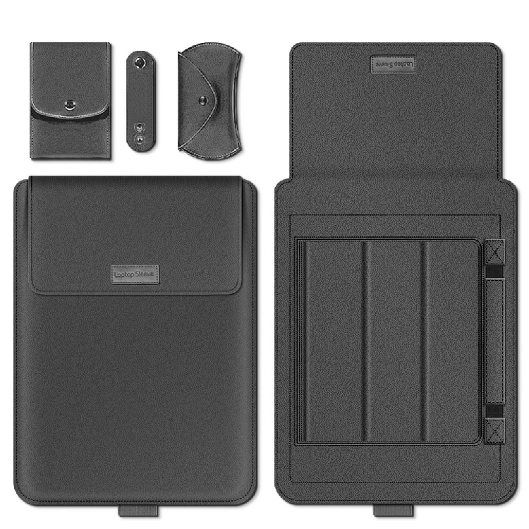 image-Ultra-thin waterproof notebook liner bag macbook 13-inch bracket folding pu universal laptop bag