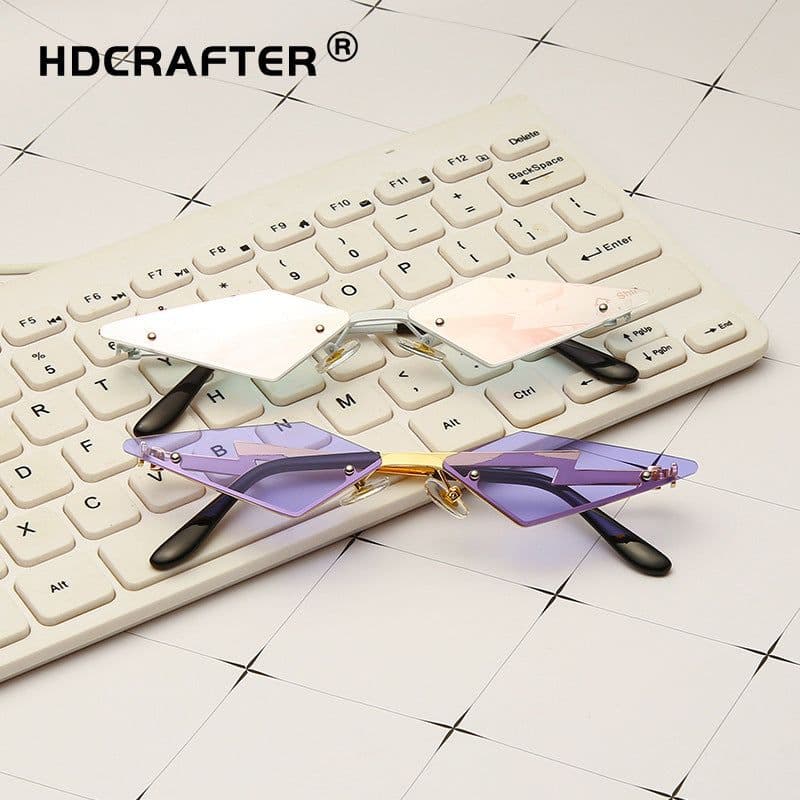 image-Triangle Sunglasses - Metal Frameless Mirror