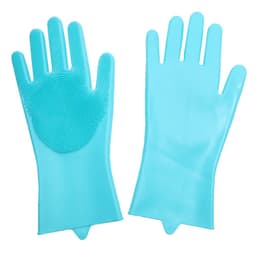 image-Silicone Cleaning Gloves - Grey, Heat Insulation, Multi-Purpose, One Size