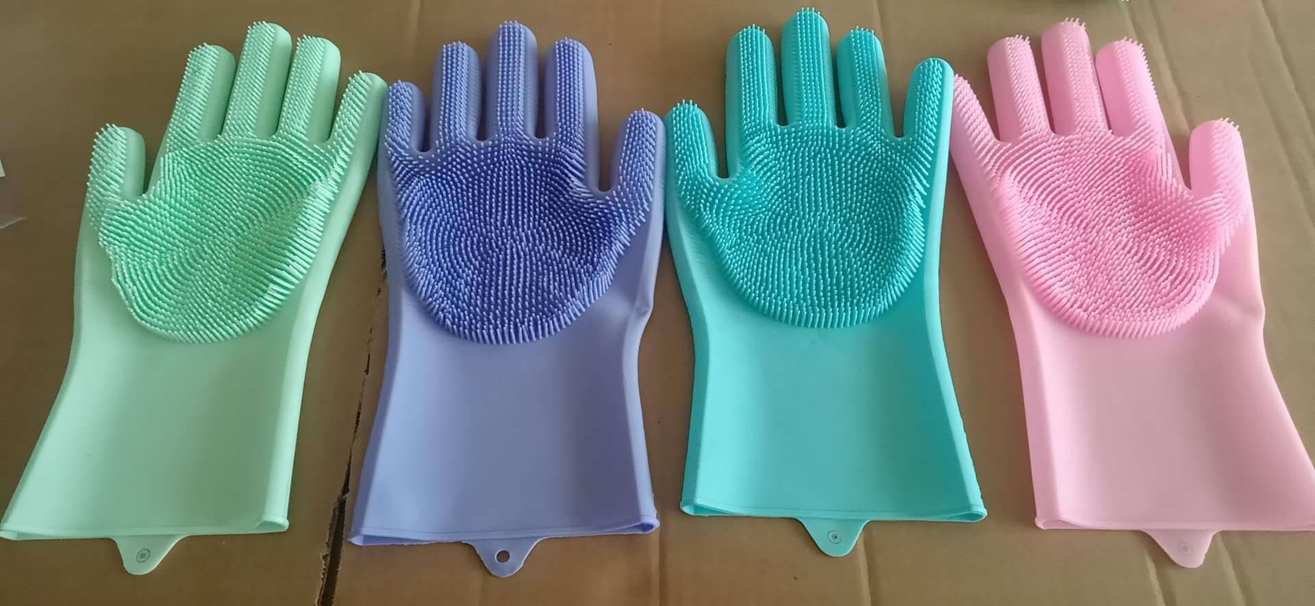 image-Silicone Cleaning Gloves - Grey, Heat Insulation, Multi-Purpose, One Size