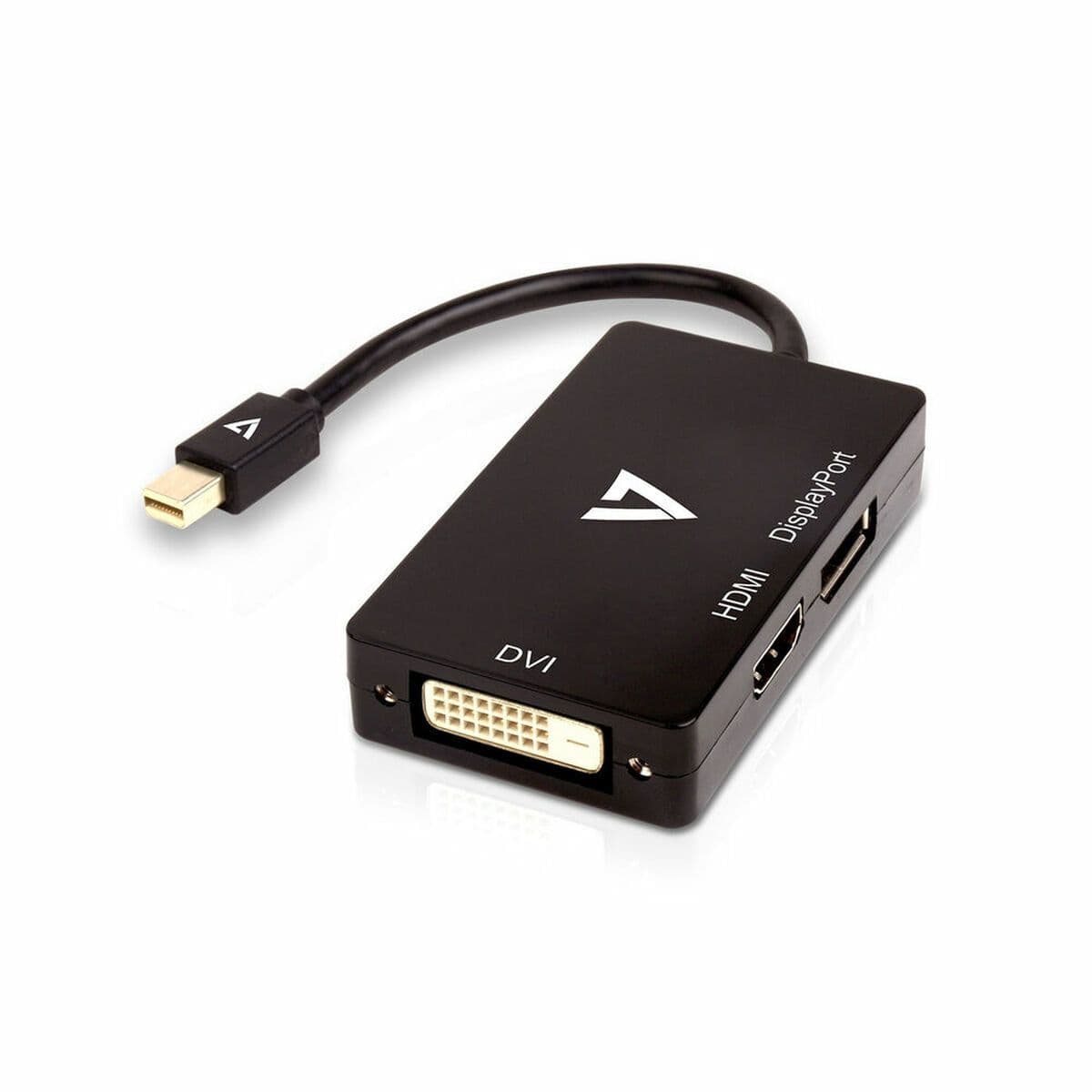 image-Mini DisplayPort to VGA/DVI/HDMI adapter V7 V7MDP-DPDVIHDMI-1N Black
