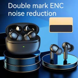 image-Wireless Bluetooth Noise Reduction In-ear Headphones - White/Black ANC