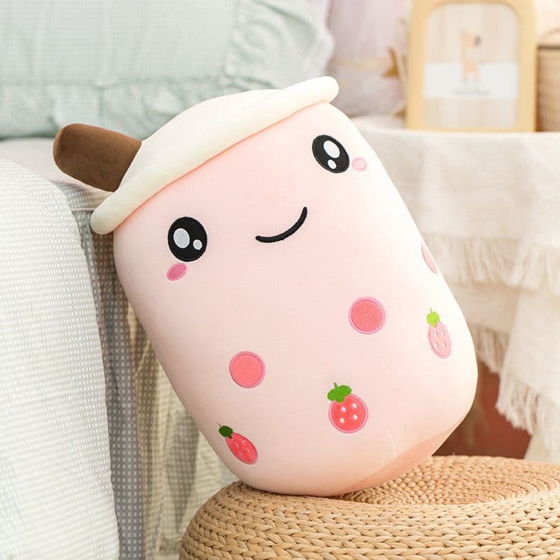 image-Cute milk tea cup pillow milk tea cup plush toy doll long strip pillow cushion milk tea pillow one drop shipping