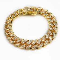 image-Chijomi Alloy Cuban Chain Necklace - Black 70cm