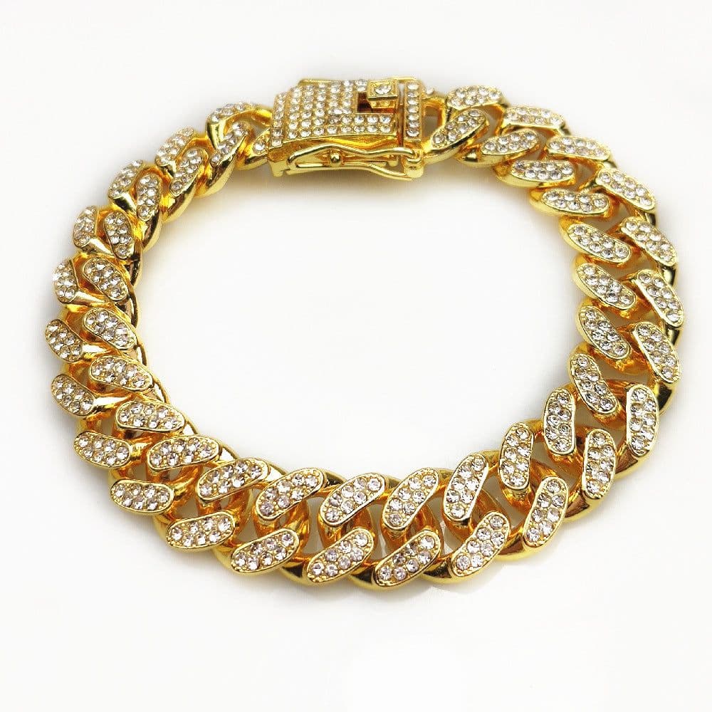 image-Chijomi Alloy Cuban Chain Necklace - Black 70cm
