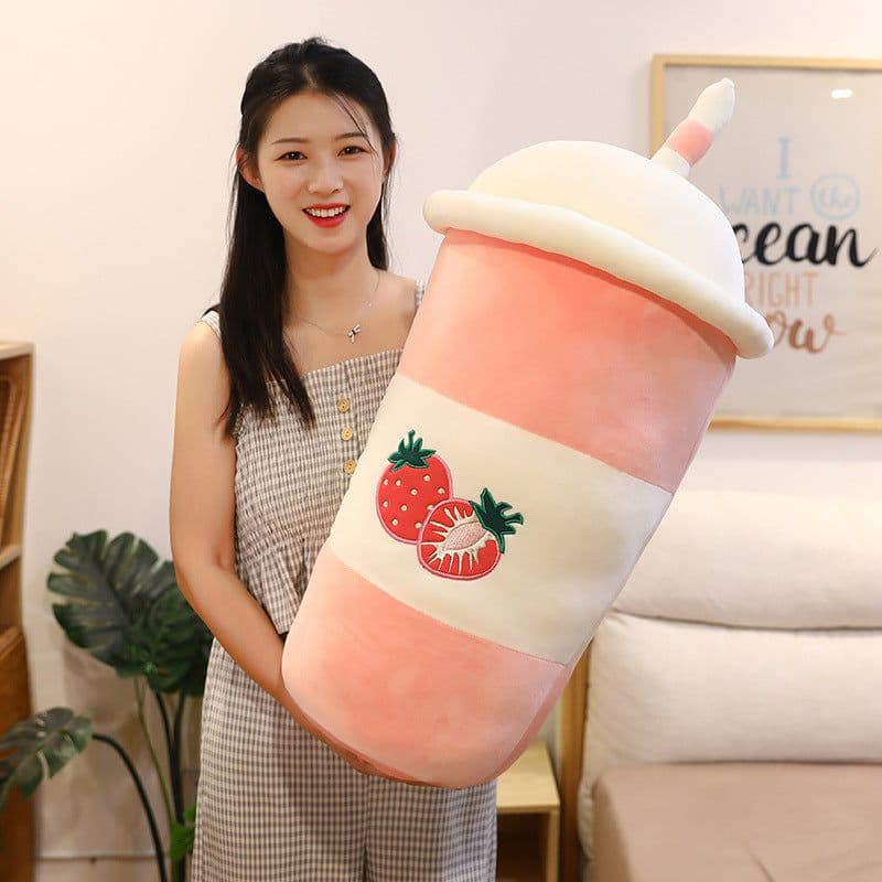 image-Milk Tea Plush Toy Pillow - Soft Cute Doll
