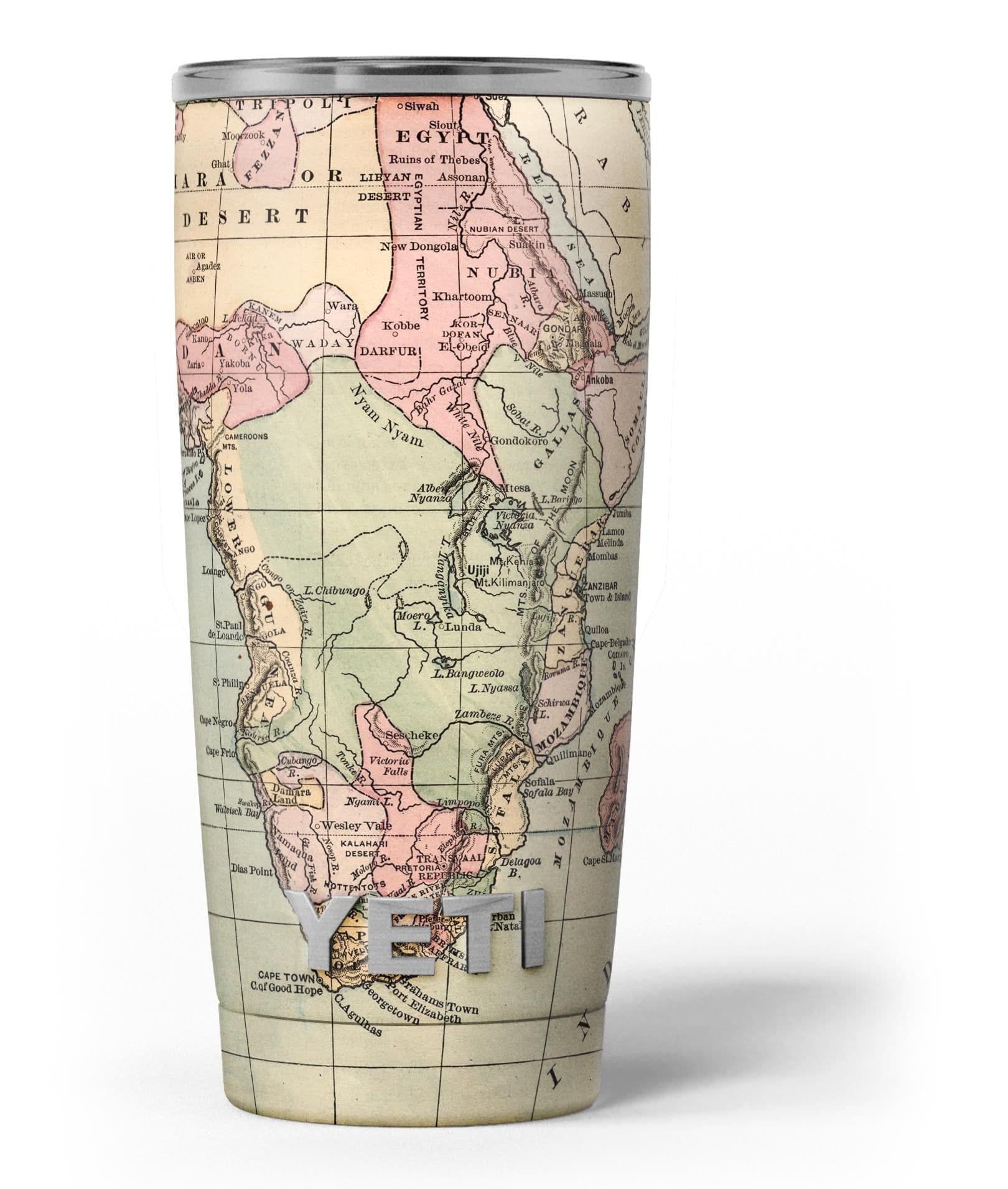 image-The Vintage African Map - Skin Decal Vinyl Wrap Kit compatible with